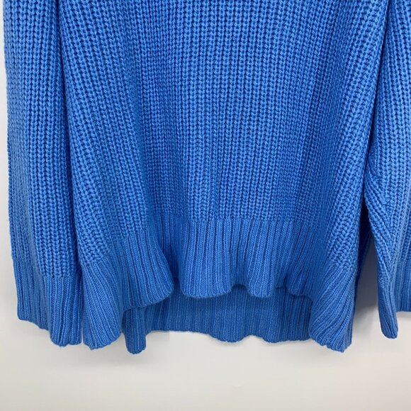 a.n.a Sweater Blue V Neck Ribbed Knit Long Sleeve Pullover - Picture 8 of 8